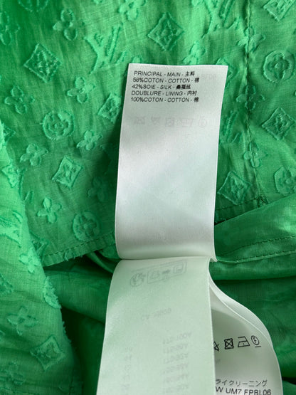 Louis Vuitton Green Monogram Jacquard Women's Button Up Shirt