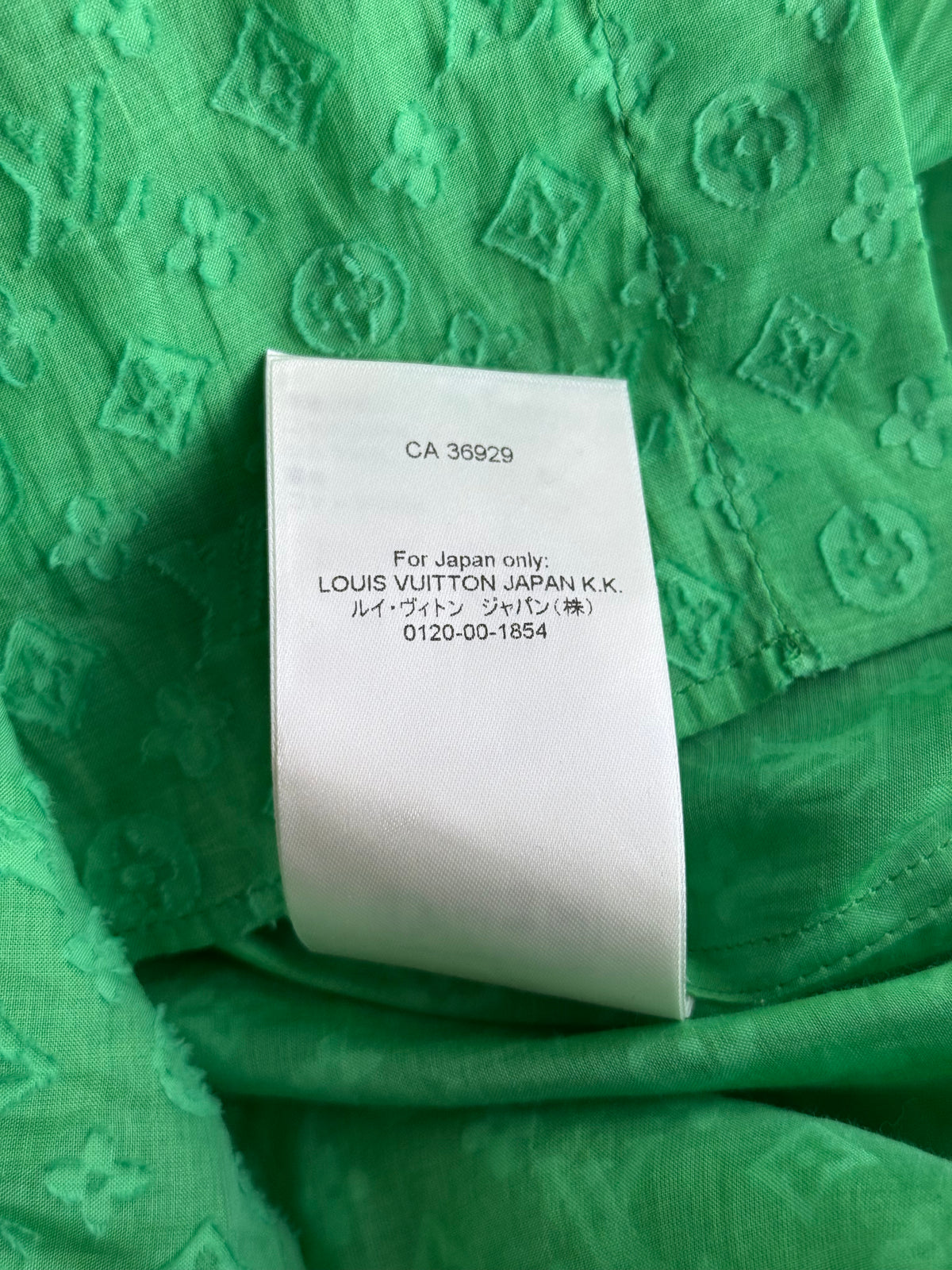Louis Vuitton Green Monogram Jacquard Women's Button Up Shirt
