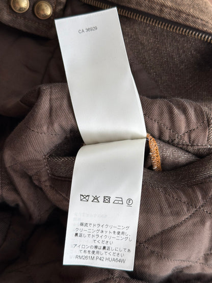 Louis Vuitton Faded Brown Embroidered Logo Bomber Jacket