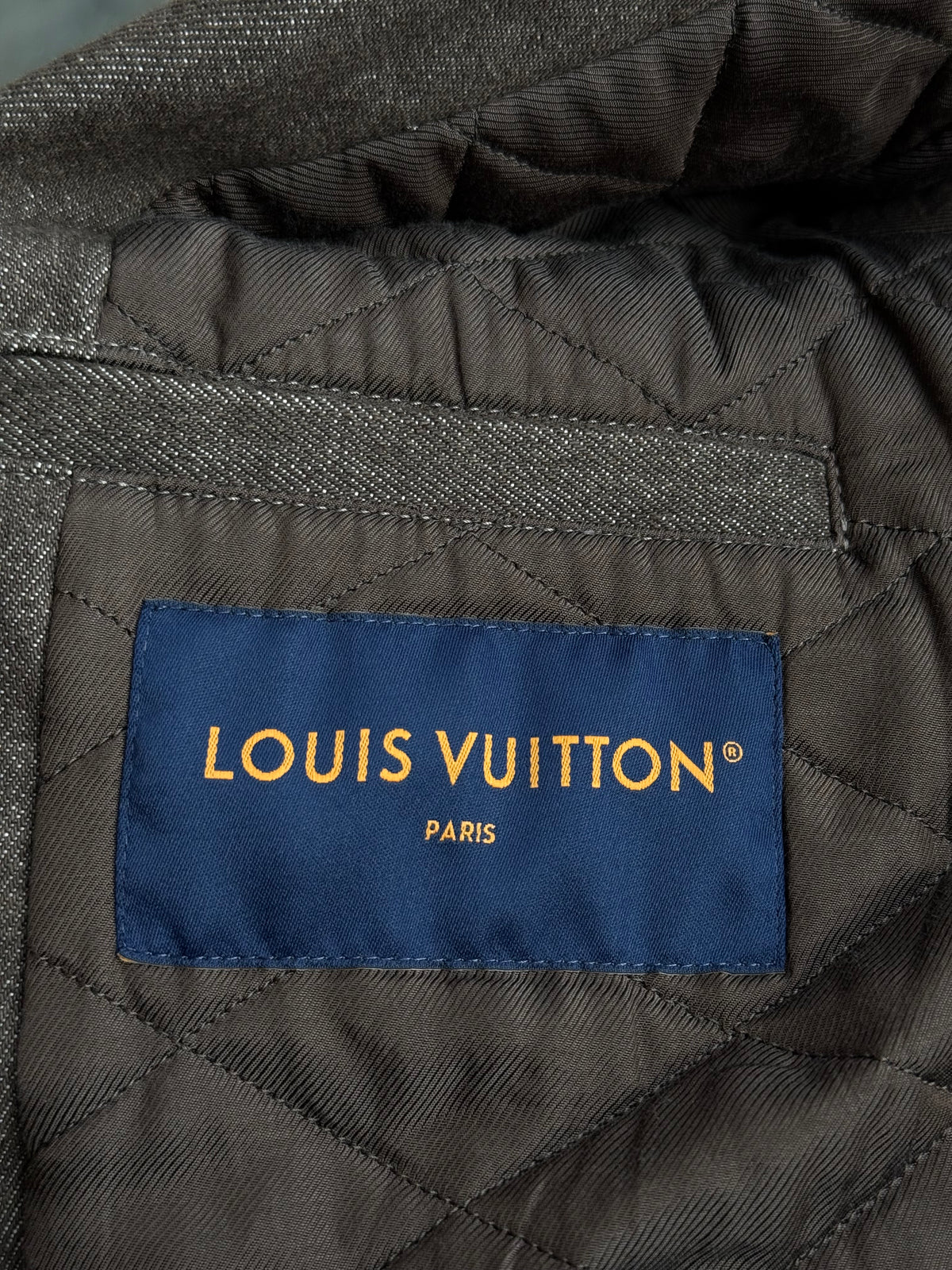 Louis Vuitton Faded Brown Embroidered Logo Bomber Jacket