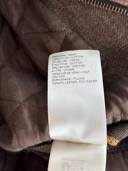 Louis Vuitton Faded Brown Embroidered Logo Bomber Jacket