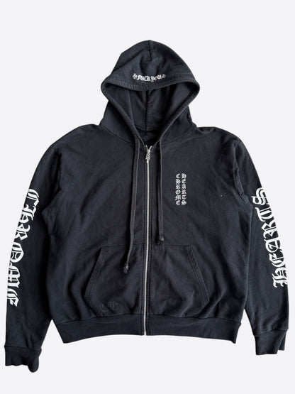 Chrome Hearts Black & White Script Logo Hoodie