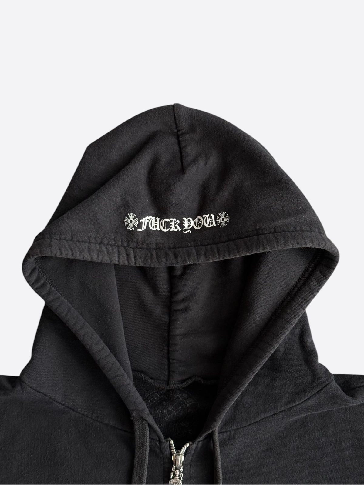 Chrome Hearts Black & White Script Logo Hoodie