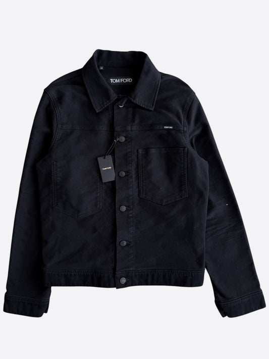 Tom Ford Black & White Logo Trucker Jacket