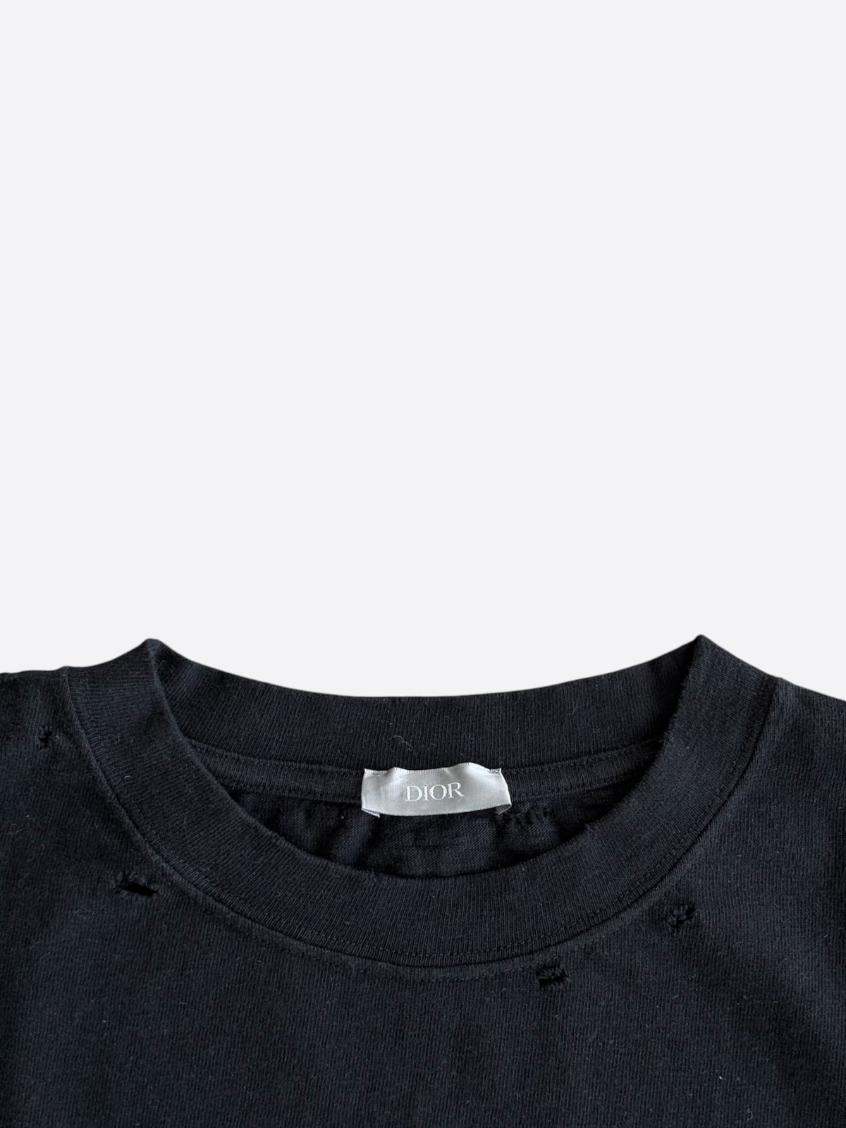 Dior Black & White Christian Dior Couture Distressed T-Shirt