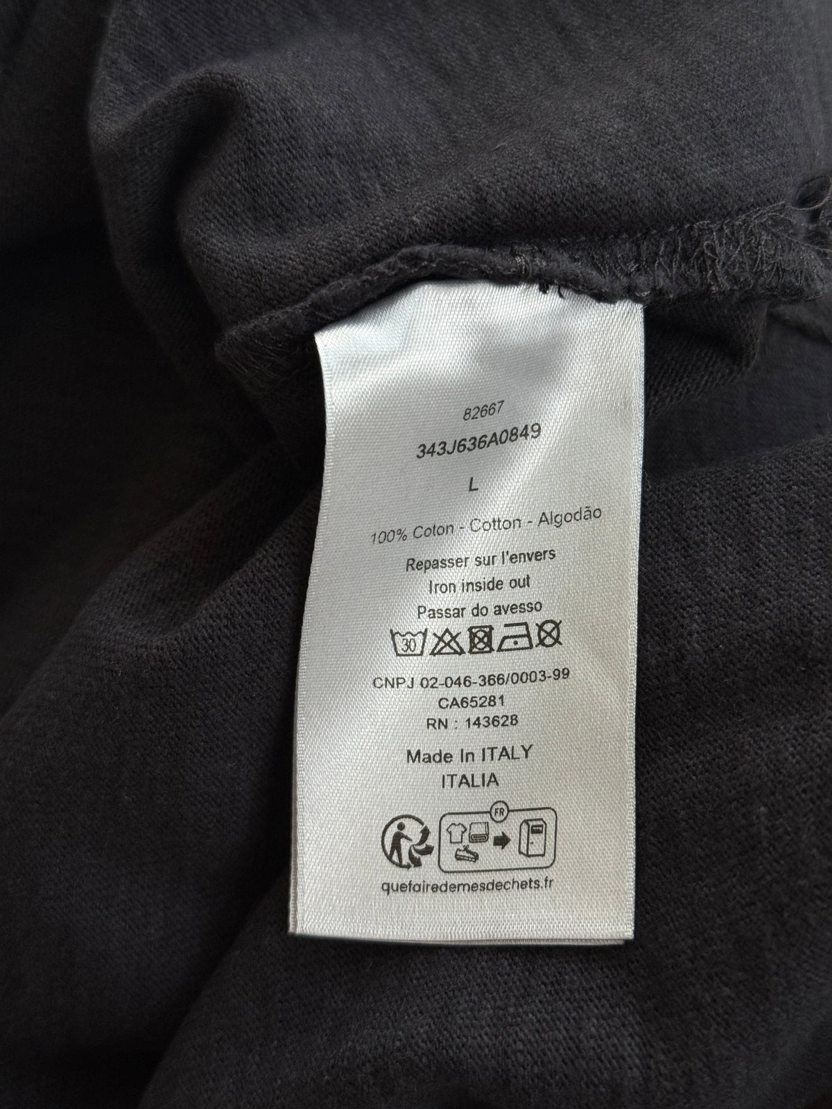 Dior Black & White Christian Dior Couture Distressed T-Shirt