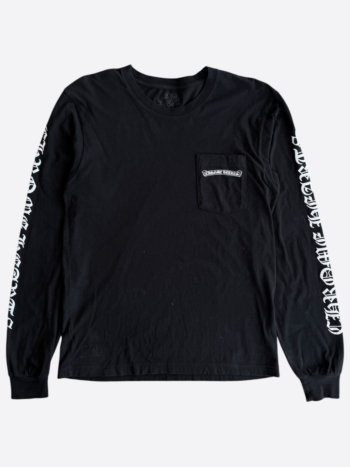 Chrome Hearts Black & White Scroll Logo Longsleeve T-Shirt