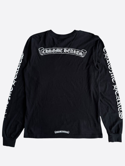 Chrome Hearts Black & White Scroll Logo Longsleeve T-Shirt