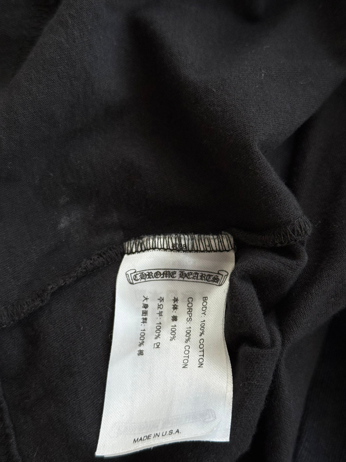 Chrome Hearts Black & White Scroll Logo Longsleeve T-Shirt