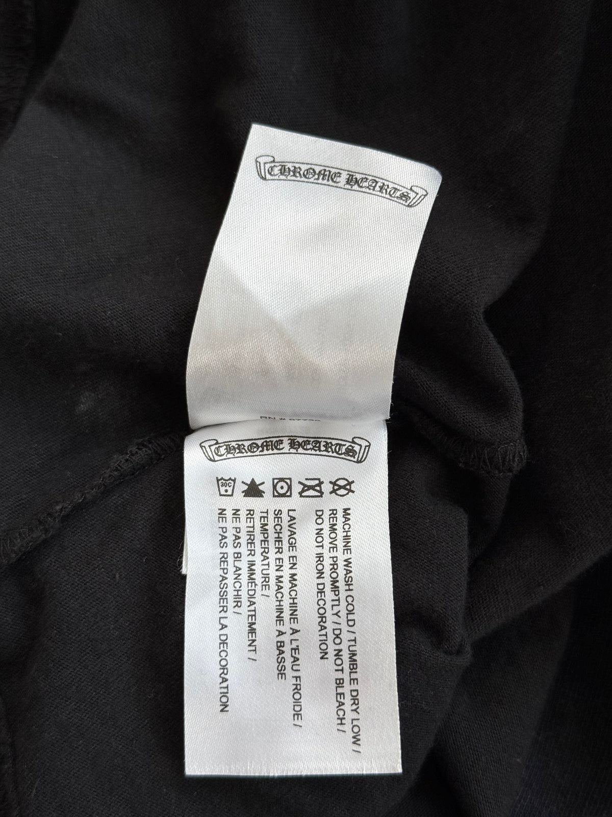 Chrome Hearts Black & White Scroll Logo Longsleeve T-Shirt