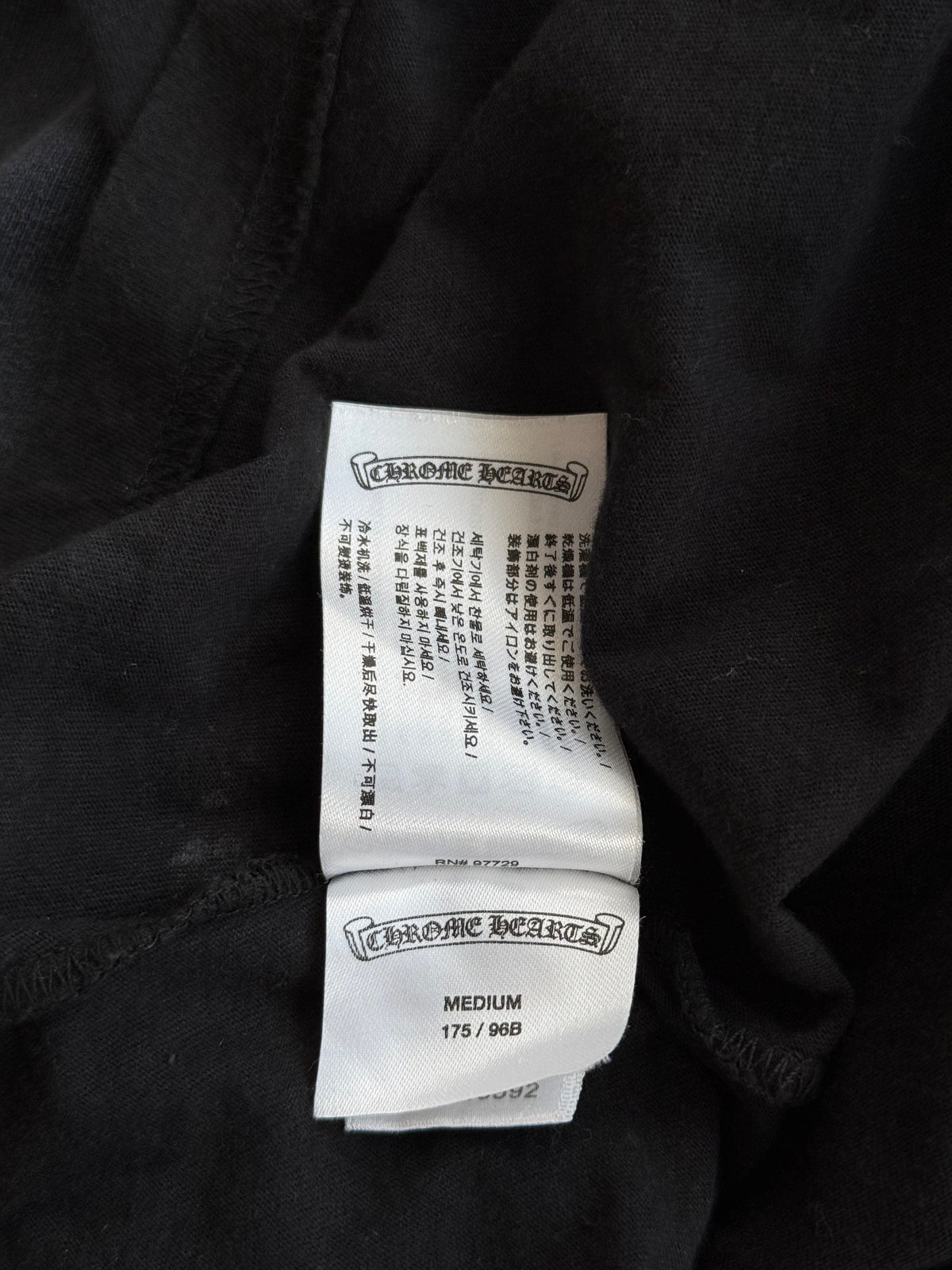 Chrome Hearts Black & White Scroll Logo Longsleeve T-Shirt