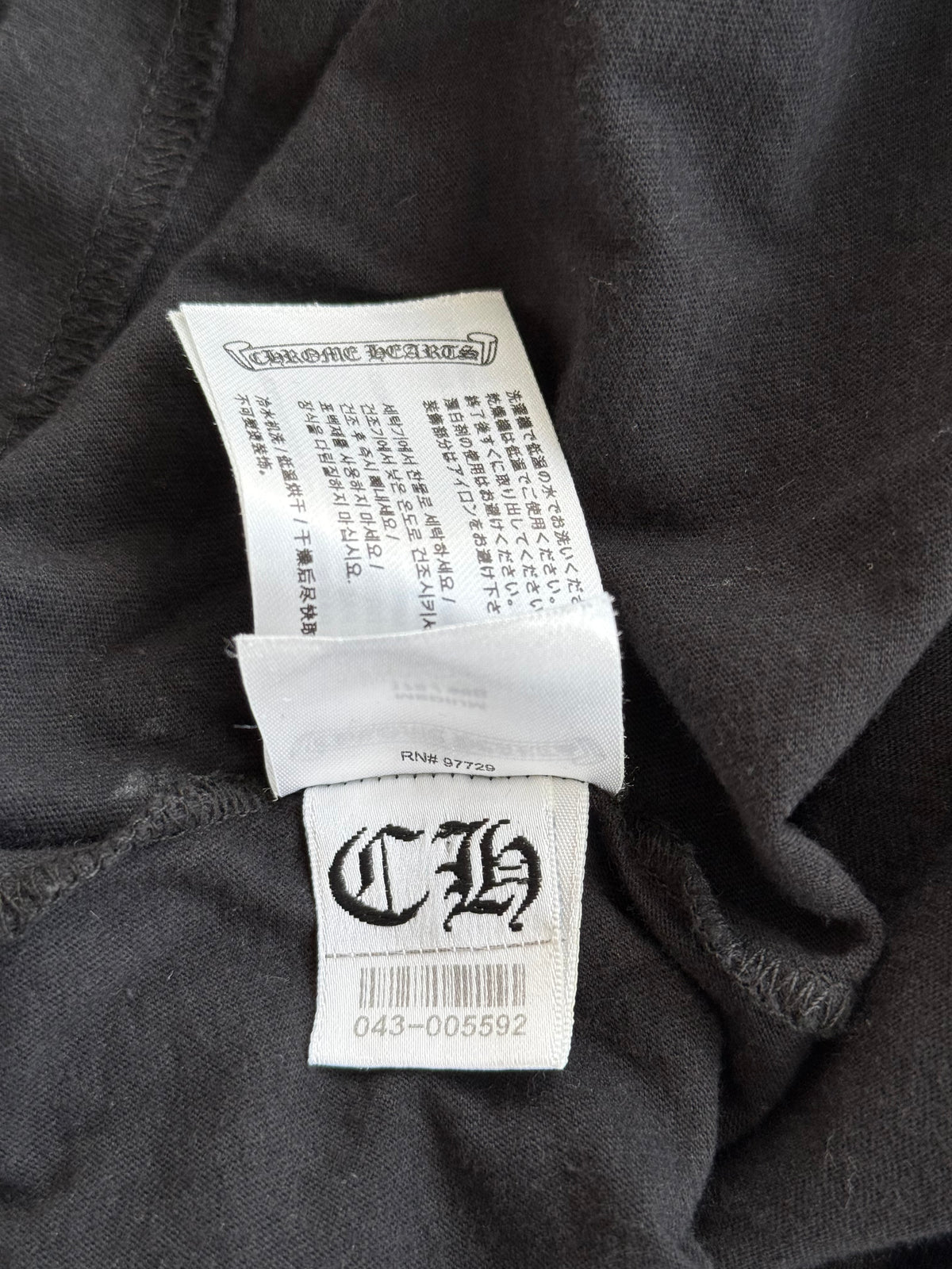 Chrome Hearts Black & White Scroll Logo Longsleeve T-Shirt