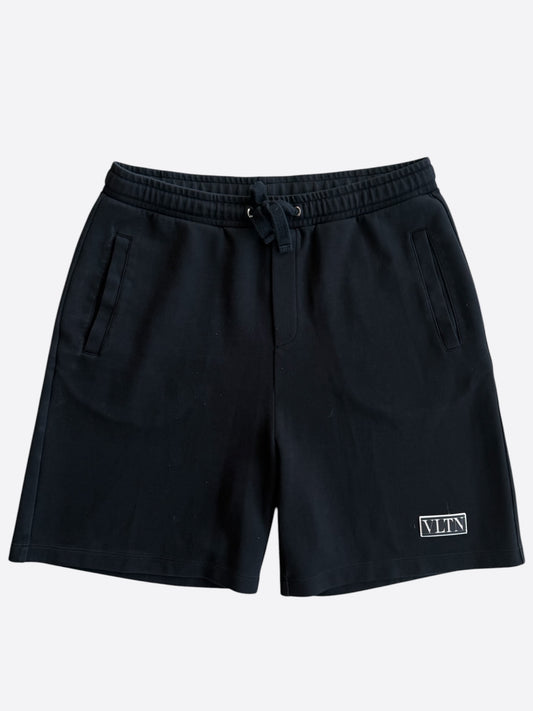 Valentino Black & White VLTN Logo Shorts