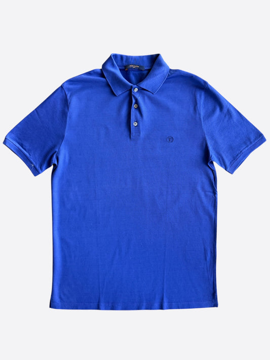 Louis Vuitton Blue Embroidered LV Logo Polo Shirt