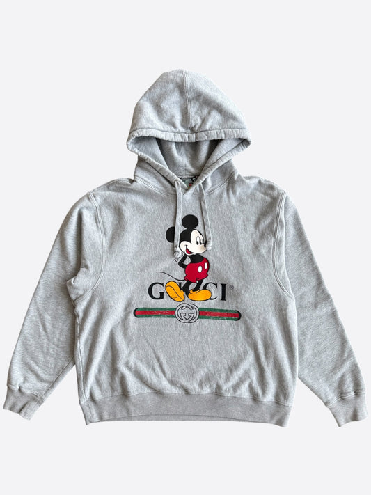 Gucci Disney Grey Mickey Mouse Logo Hoodie