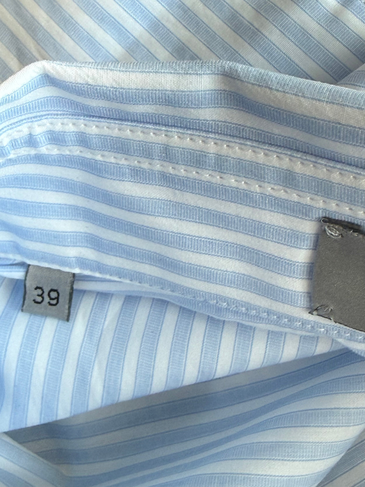Dior Blue & White Striped CD Heart Patch Button Up Shirt