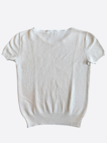 Loro Piana Cream Women's Silk Knit T-Shirt