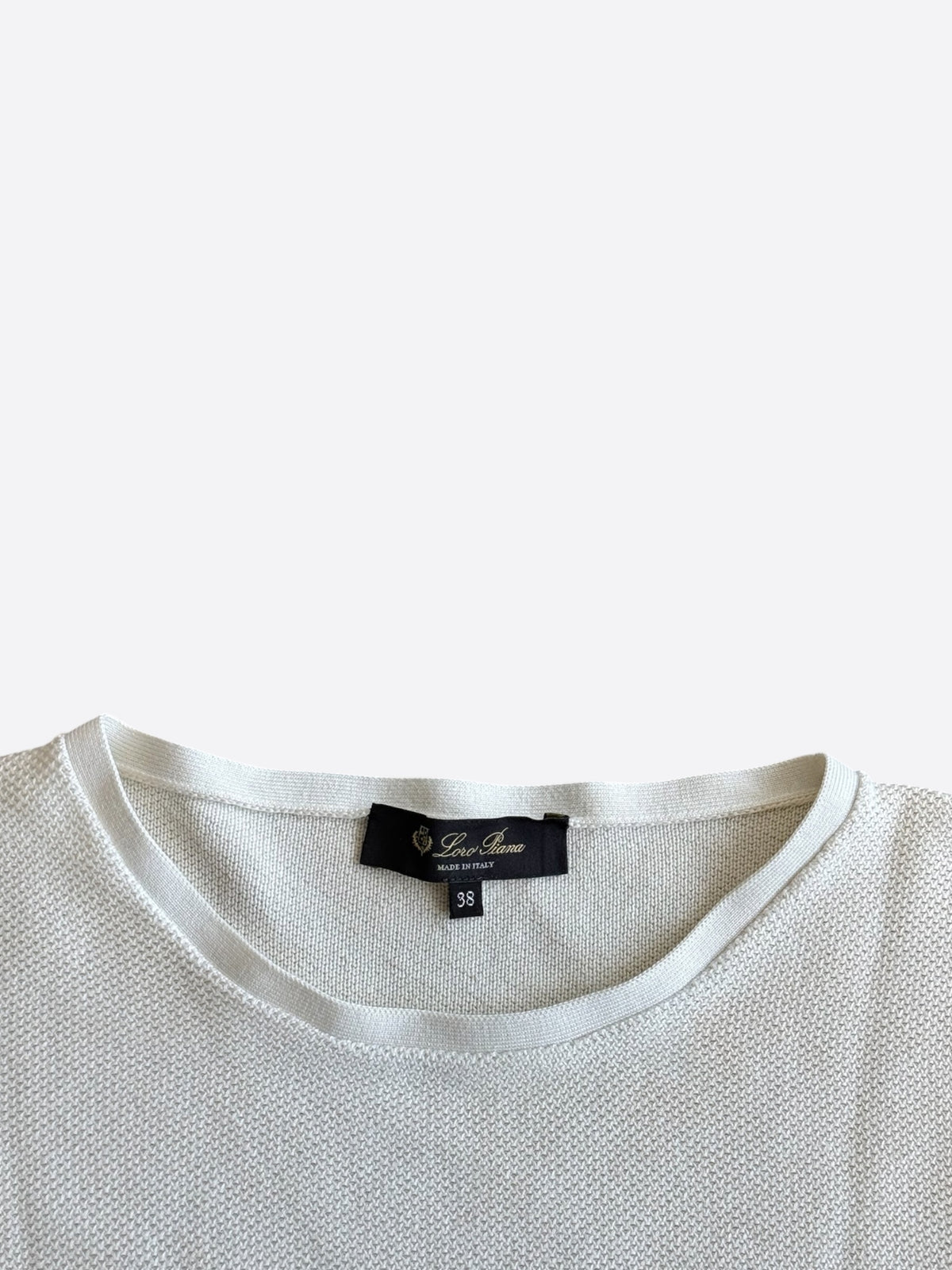 Loro Piana Cream Women's Silk Knit T-Shirt
