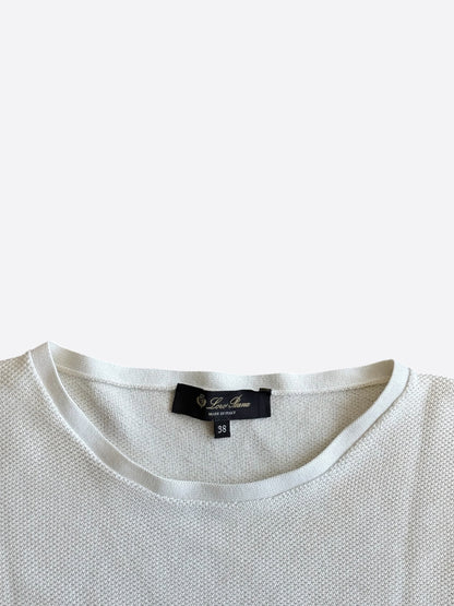 Loro Piana Cream Women's Silk Knit T-Shirt