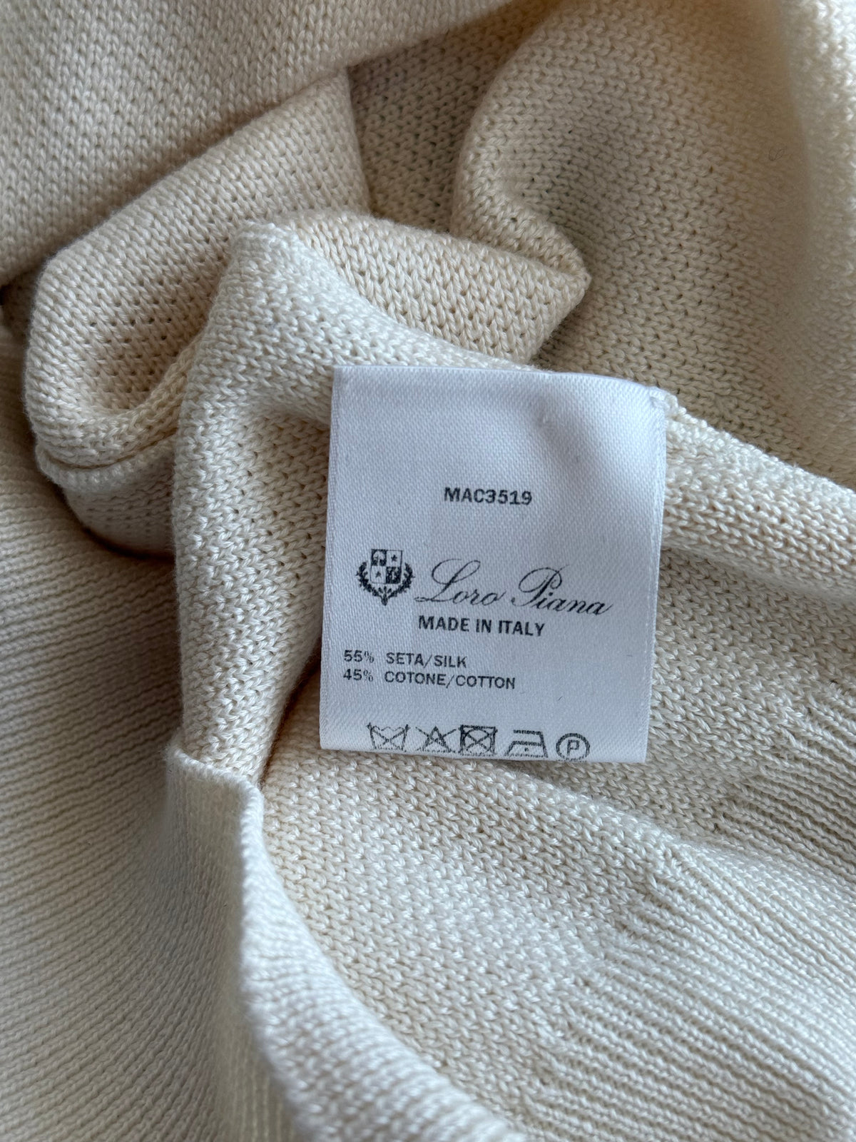 Loro Piana Cream Women's Silk Knit T-Shirt