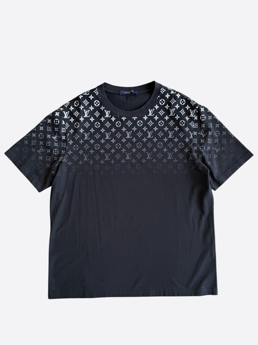 Louis Vuitton Black & White Monogram Gradient T-Shirt