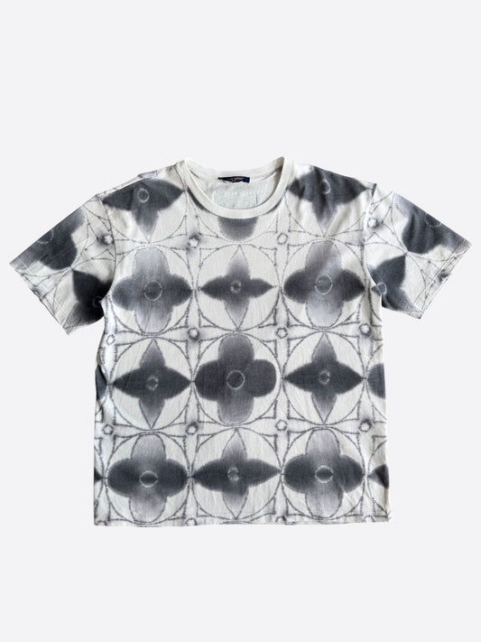 Louis Vuitton White & Grey Shibori Monogram Tie-Dye T-Shirt
