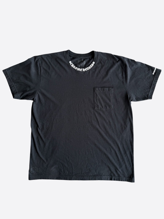Chrome Hearts Black & White Neck Logo T-Shirt