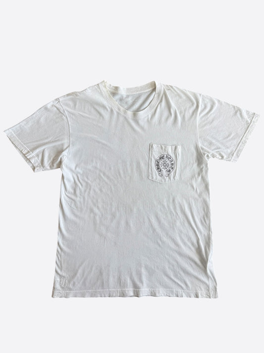 Chrome Hearts White & Black Hong Kong Horseshoe Logo T-Shirt