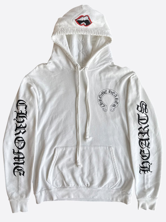 Chrome Hearts Matty Boy White & Red Horseshoe Chomper Hoodie