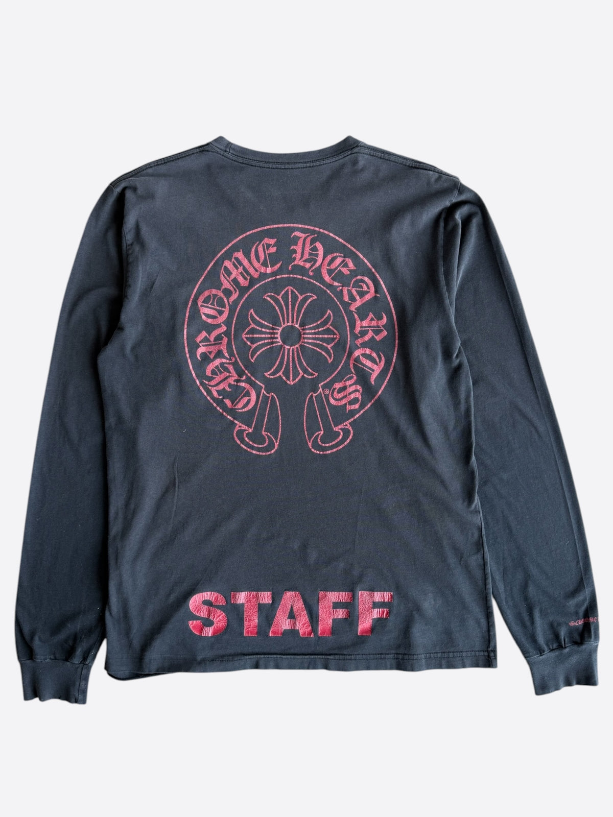 Chrome Hearts Black & Red Staff Horseshoe Longsleeve T-Shirt