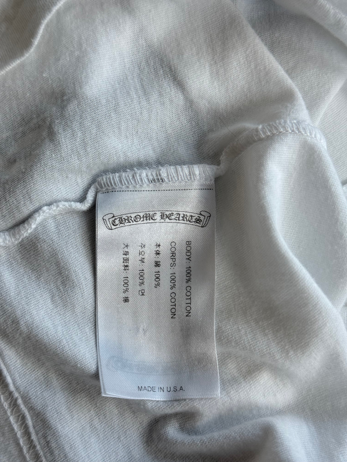 Chrome Hearts White & Black Scroll Logo T-Shirt