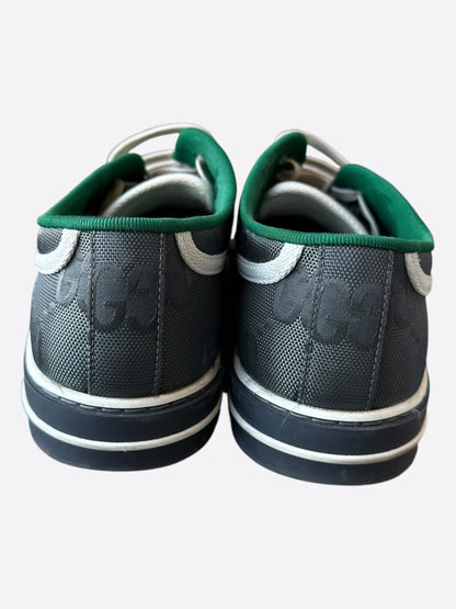 Gucci Grey & Green GG Monogram Tennis 1977 Sneakers