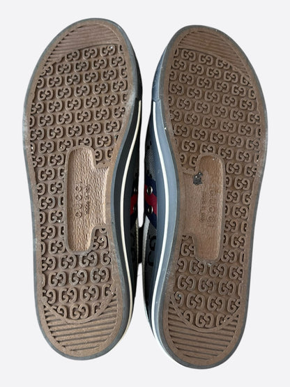 Gucci Grey & Green GG Monogram Tennis 1977 Sneakers