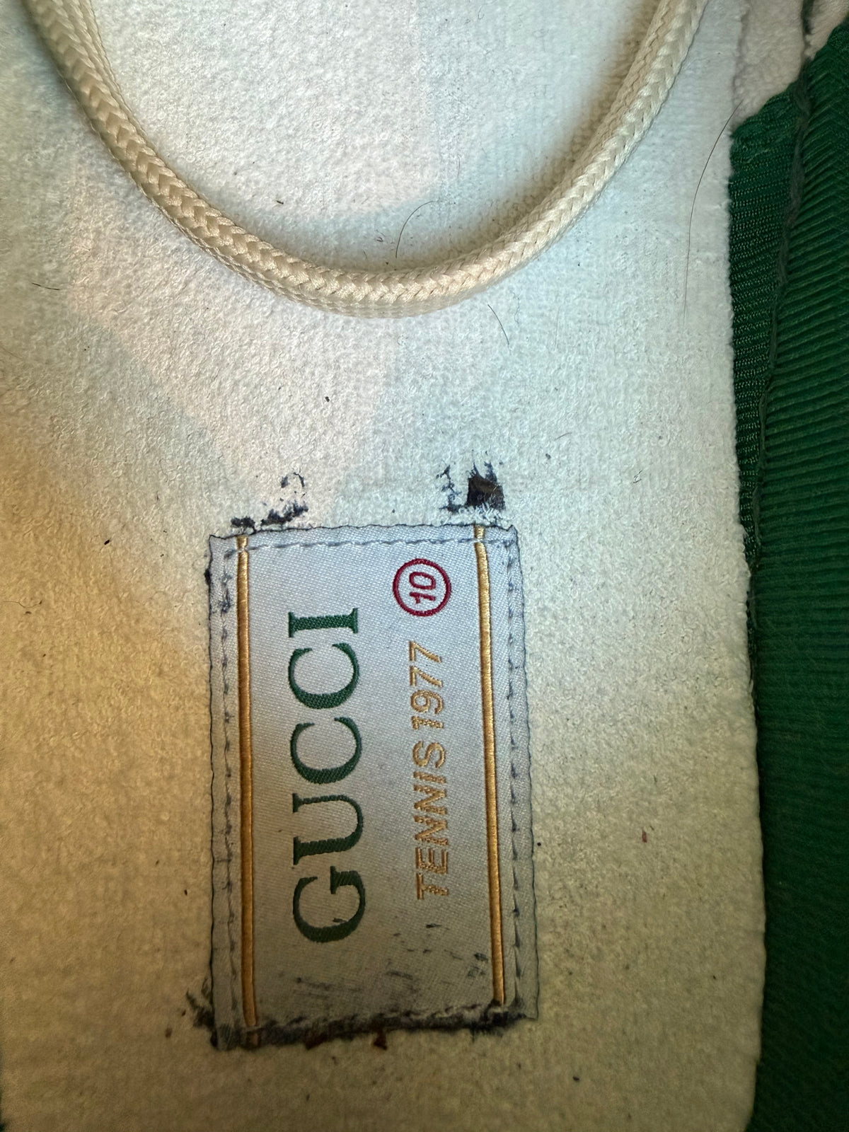 Gucci Grey & Green GG Monogram Tennis 1977 Sneakers