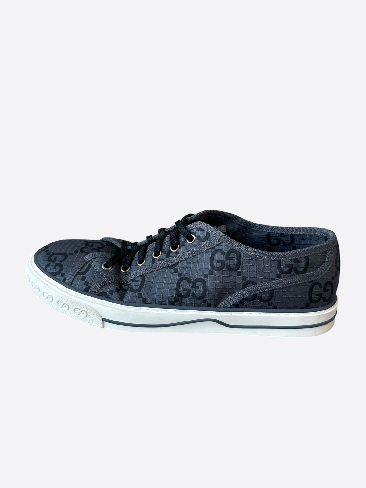 Gucci Grey & Black GG Monogram Tennis 1977 Sneakers