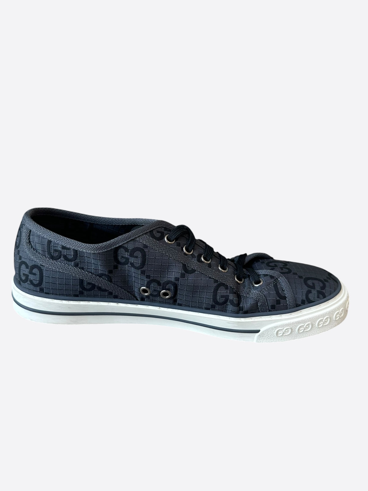 Gucci Grey & Black GG Monogram Tennis 1977 Sneakers
