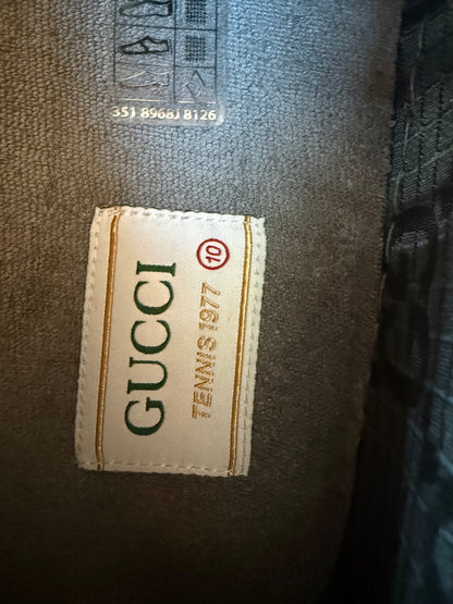Gucci Grey & Black GG Monogram Tennis 1977 Sneakers