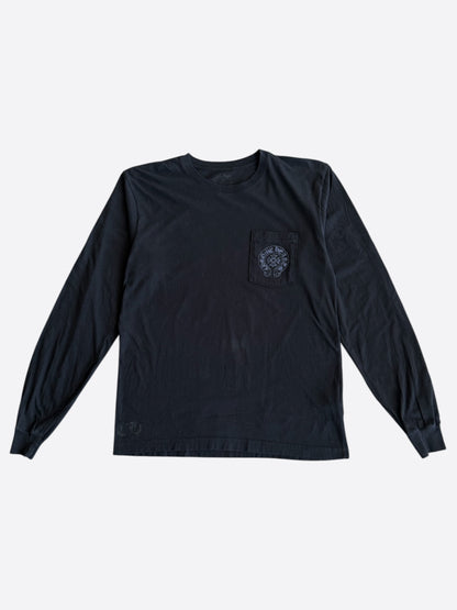 Chrome Hearts Black & Grey Staff Horseshoe Logo Longsleeve T-Shirt