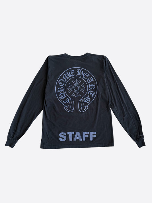 Chrome Hearts Black & Grey Staff Horseshoe Logo Longsleeve T-Shirt