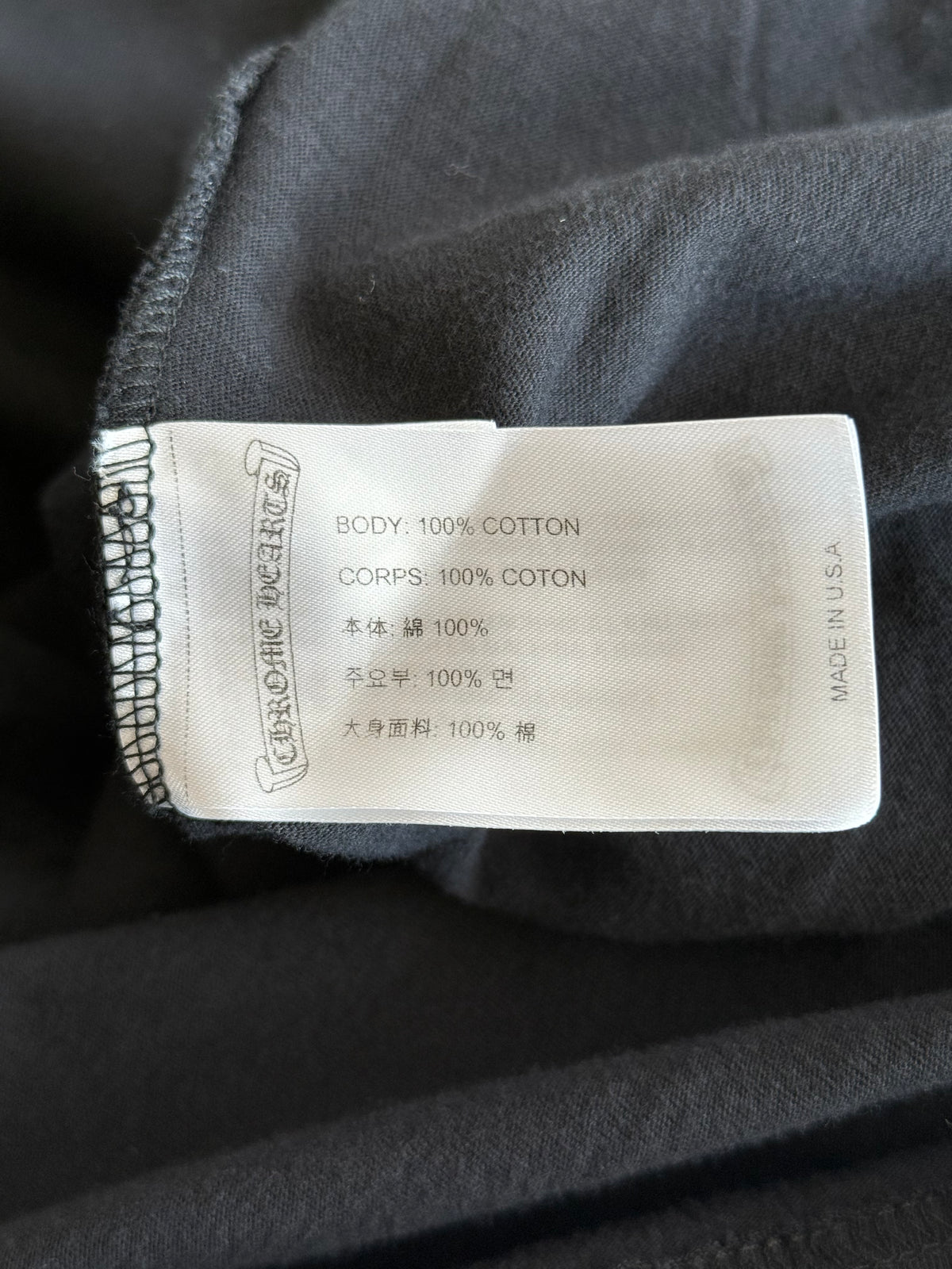Chrome Hearts Black & Grey Staff Horseshoe Logo Longsleeve T-Shirt
