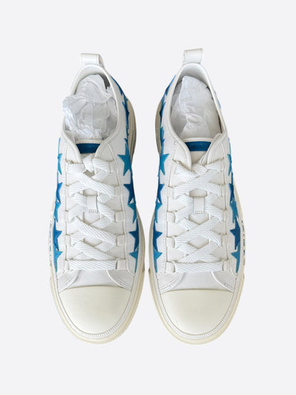 Amiri White & Blue Stars Low Top Sneakers