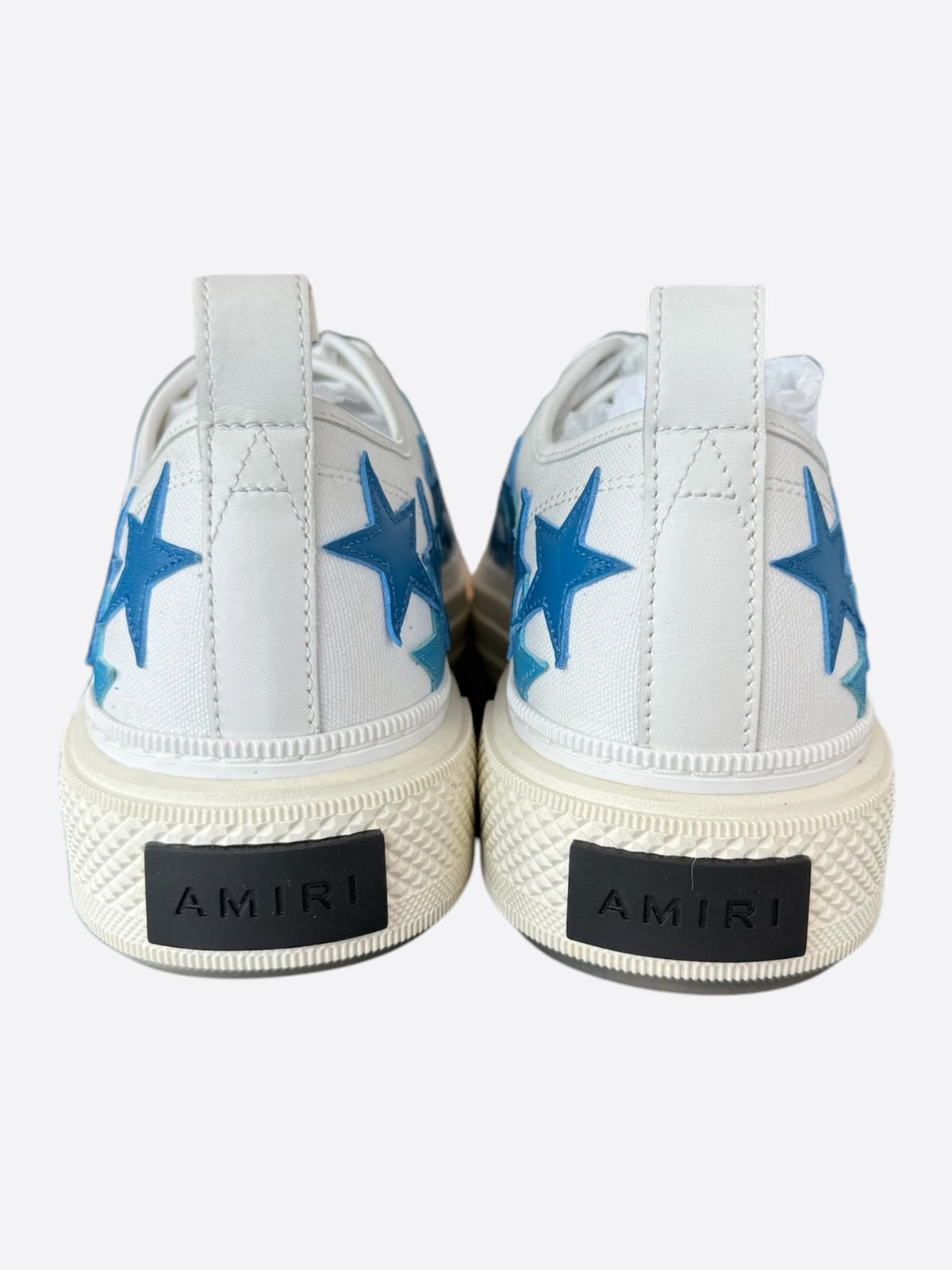 Amiri White & Blue Stars Low Top Sneakers