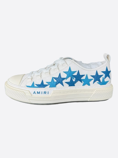 Amiri White & Blue Stars Low Top Sneakers