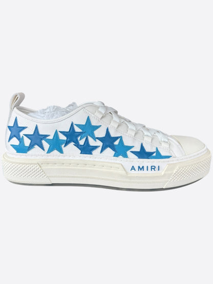 Amiri White & Blue Stars Low Top Sneakers