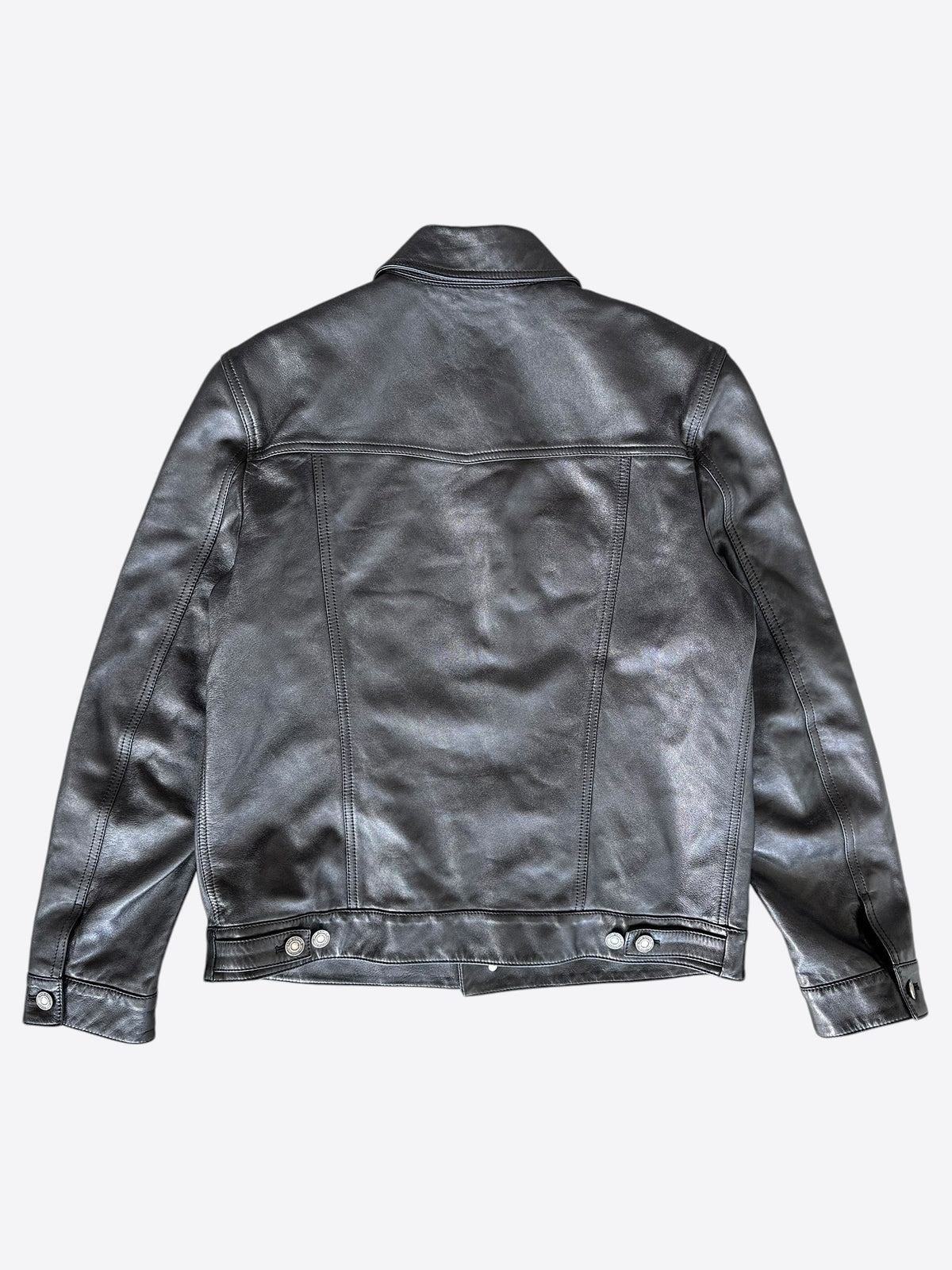 Saint Laurent Black Leather Trucker Jacket