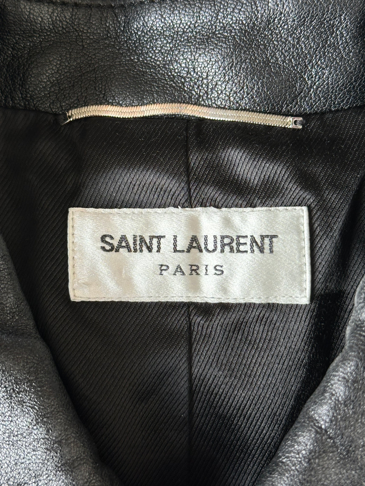 Saint Laurent Black Leather Trucker Jacket