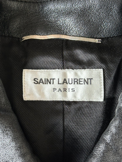 Saint Laurent Black Leather Trucker Jacket