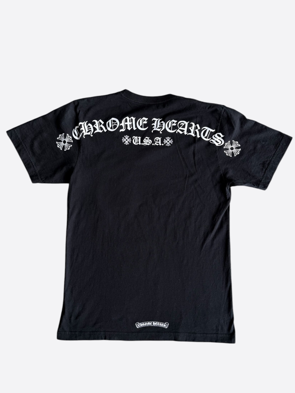 Chrome Hearts Black & White Scroll Logo T-Shirt