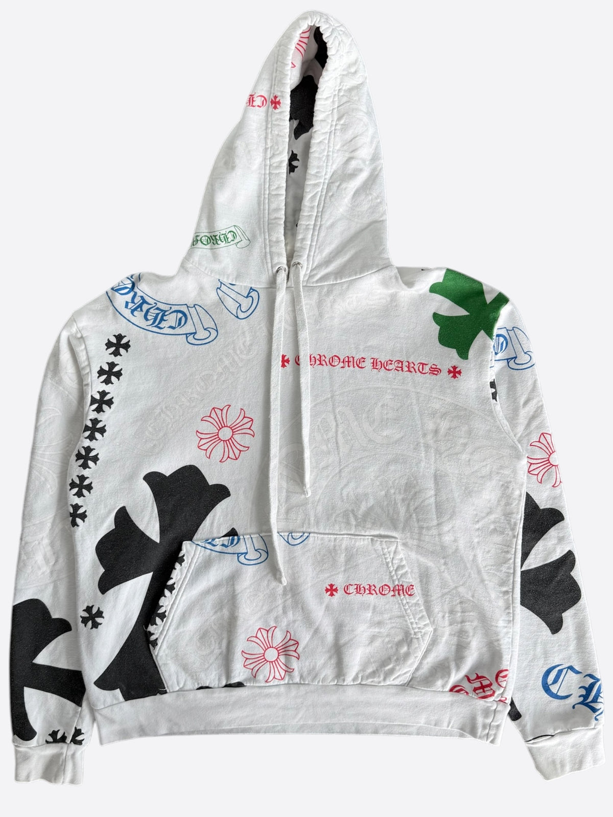 Chrome Hearts White Multicolor Stencil Hoodie