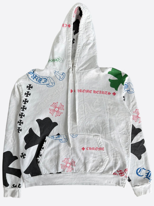 Chrome Hearts White Multicolor Stencil Hoodie